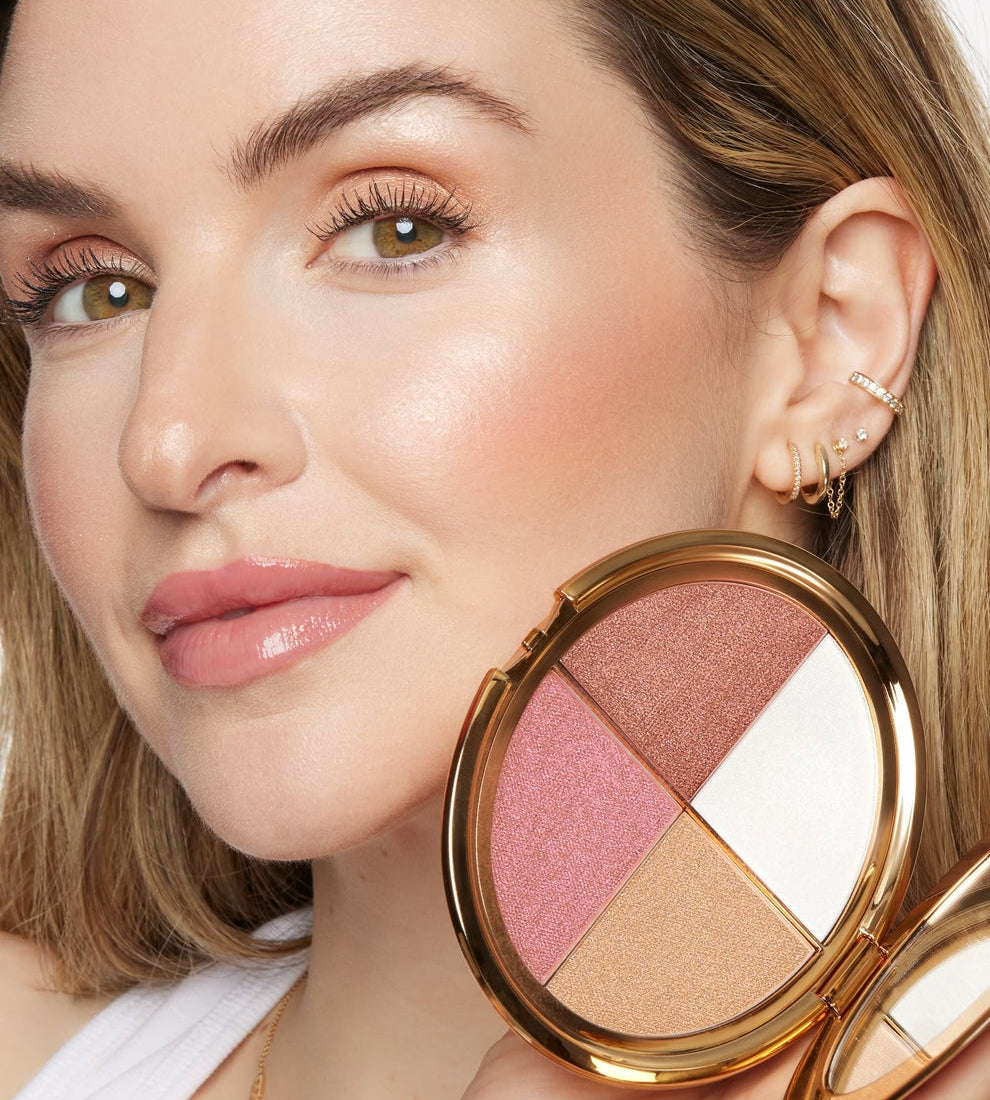 đșLast 3 hours 60% offâ°eye & cheek palette - eyeshadow and highlighter makeup (with Detachable Brush)
