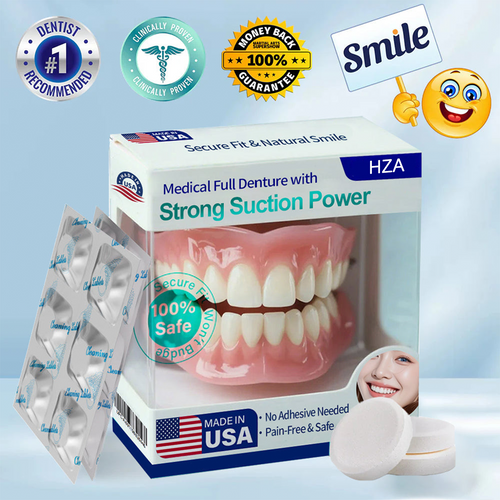 HZA® Medical Full Denture with Strong Suction ✅ Made and Shipped from the USA🍀
